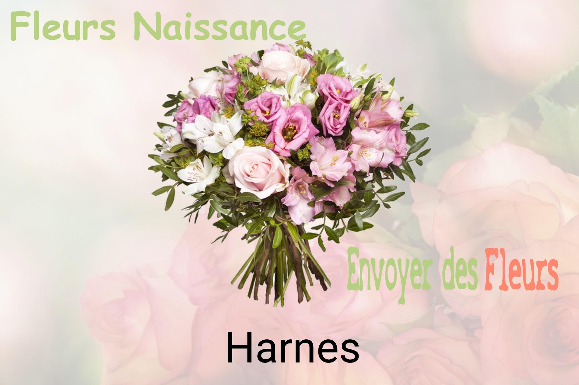 Bouquet de fleurs de naissance livré à Harnes