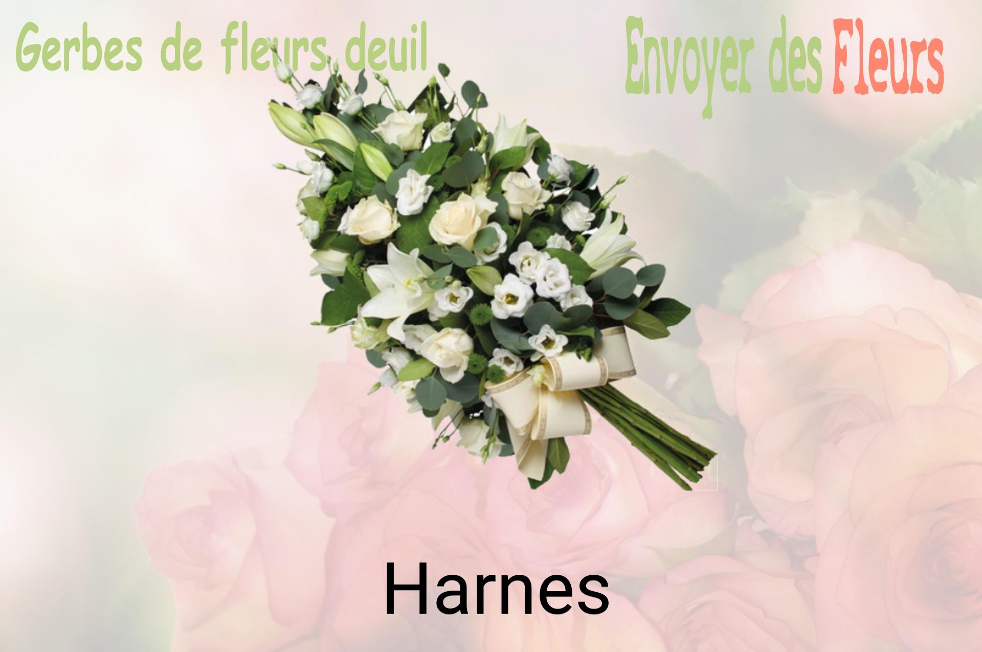 Gerbe de fleurs de deuil livrée à Harnes
